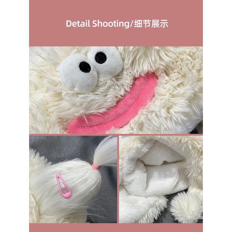 Nón Trùm Đầu Dày Dặn Giữ Ấm Tai Họa Tiết Hoạt Hình Dễ Thương Vui Nhộn Cho Nữ