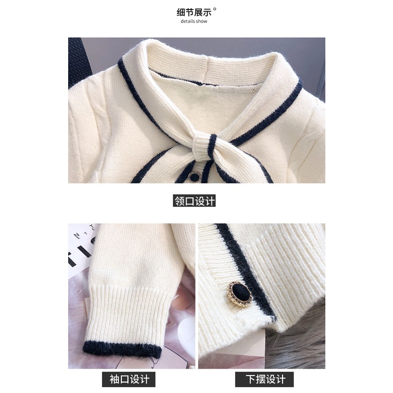 Áo sweater cotton mc Tay Dài Màu Sắc Tương Phản Thời Trang Thu Đông 25433v Cho Nữ