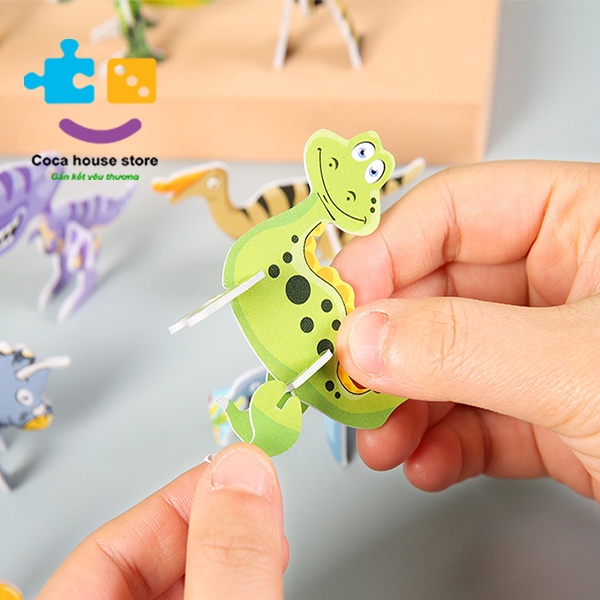 Đồ Chơi Ghép Hình 3D Bằng Giấy Hình Các Chú Khủng Long Cho Bé