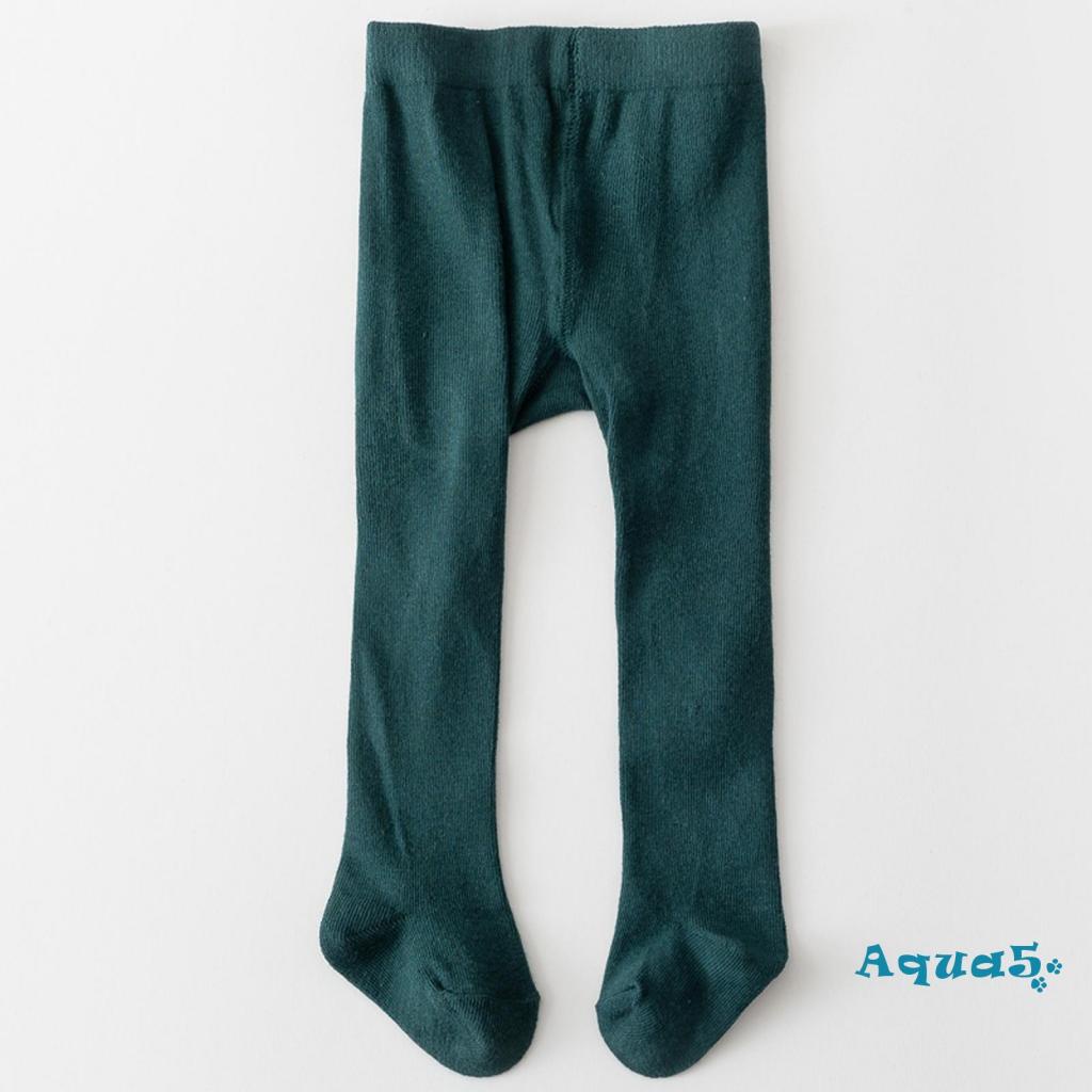 Aqua- Tất Ôm Chân Co Giãn Màu Trơn Đơn Giản Cho Bé Gái Sơ Sinh Mặc Hàng Ngày