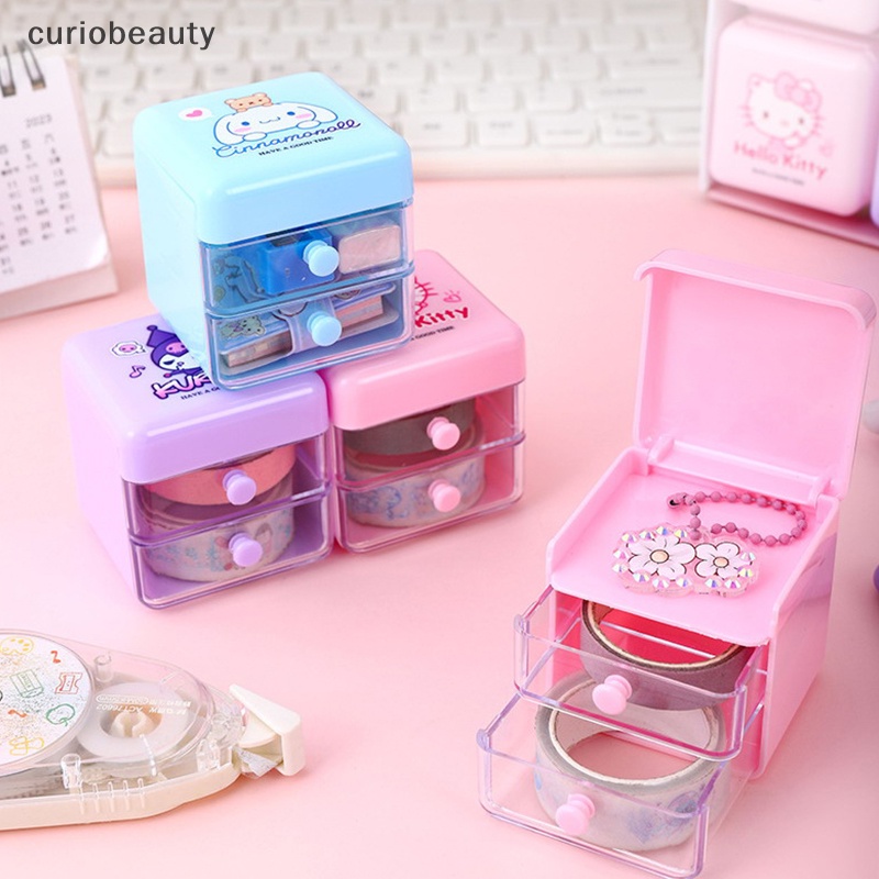 Hộp Đựng Trang Sức Để Bàn mini Hình sanrio hello kitty cinnamoroll my melody Có Ngăn Kéo Dễ Thương