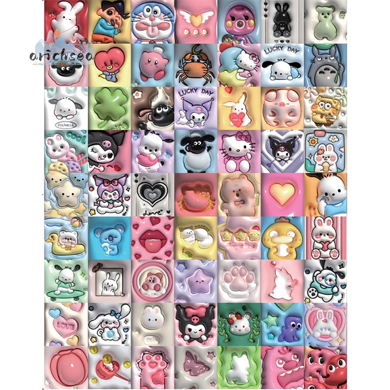 100 Miếng Dán 3d Lập Thể Hình kuromi my melody Dễ Thương Cho laptop Đồ Chơi Nữ Đáng Yêu Giảm Giá