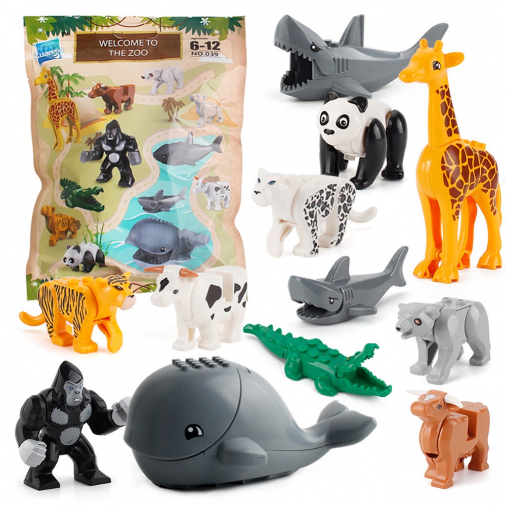 Mô Hình Lego Hình Động Vật Bò Sữa / Cá Sấu Mini Làm Quà Tặng Giáng Sinh