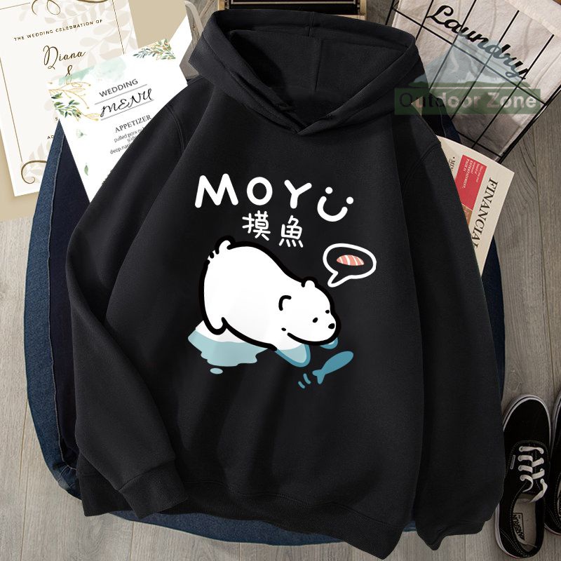 Áo hoodie Dáng Rộng In Họa Tiết Dễ Thương Thời Trang Xuân Thu Cho Nam