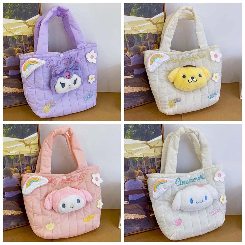 Bliss kuromi Túi tote Xách Tay Gấp Được Hình Động Vật Hoạt Hình melody Và Hoa Đám Mây Dễ Thương Có Dây Đeo Cổ Tay Cho Nữ / Nữ