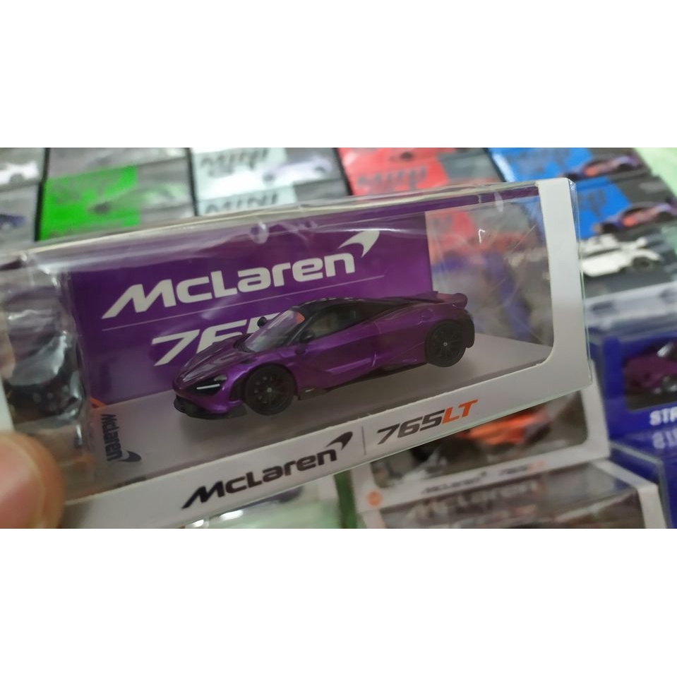 Mô hình ô tô McLaren 765LT Cam đen Tím 1/64 CM model