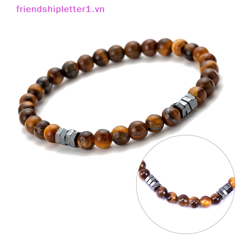 Vòng Tay Chuỗi Hạt Đá Mắt Hổ Tự Nhiên Thời Trang Cho Nam.
