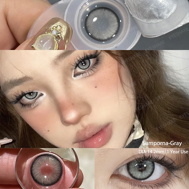 1 Cặp Kính Áp Tròng 14.2mm Trang Điểm Mắt 0 Độ