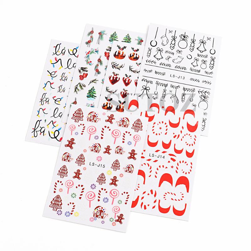 Mới Sticker Họa Tiết Cây Thông Giáng Sinh 3d Trang Trí Móng Tay