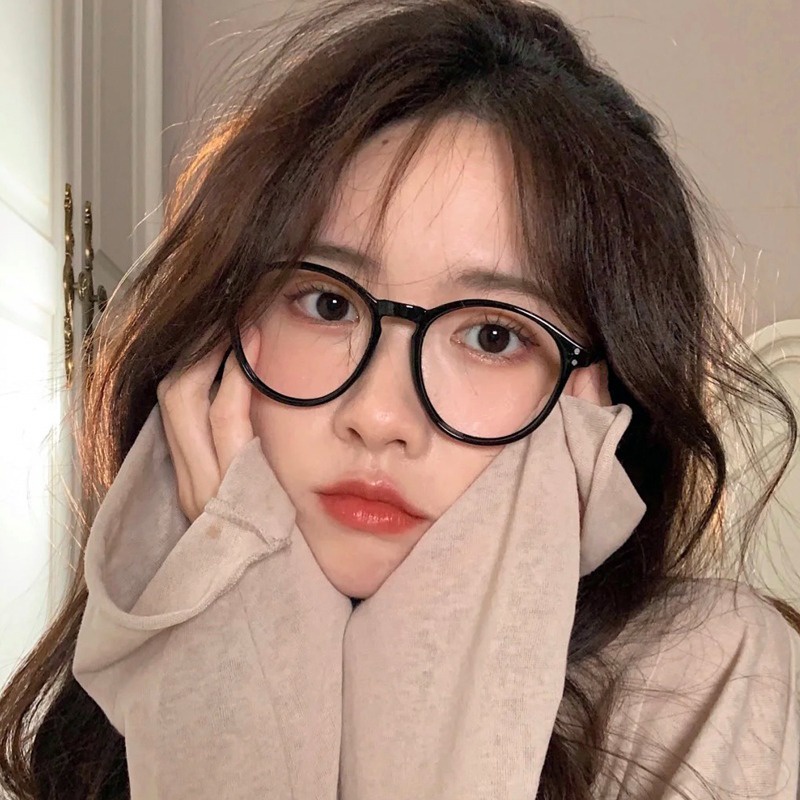 Kính Mát Gọng Tròn Màu Đen Chống Bức Xạ Phong Cách vintage Thời Trang Cho Nam Nữ