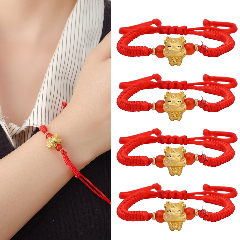Vòng Tay Chuỗi Hạt Ngọc Bích May Mắn Phong Cách Trung Hoa Dễ Thương Làm Quà Tặng Năm Mới / Quà Tặng Cho Bạn Gái