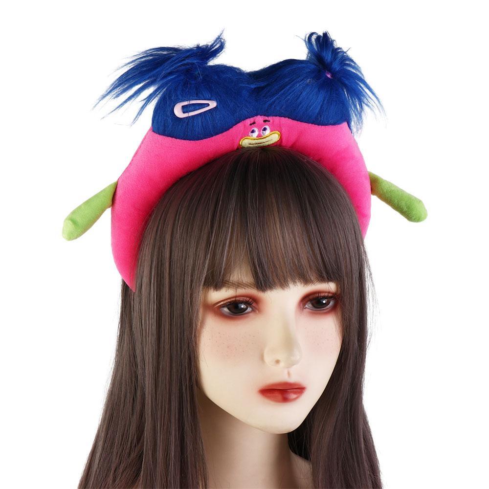 Băng Đô Cài Tóc Vải Bông Hình Búp Bê Hoạt Hình Ba Chiều Vui Nhộn Phong Cách Hàn Quốc Dành Cho Bé Gái