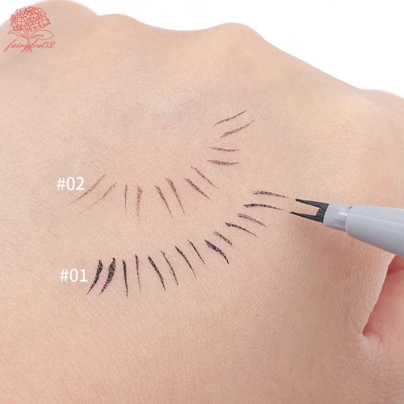 Bút Kẻ Mắt Dạng Lỏng 2 Ngòi Chống Thấm Nước Màu Đen / Nâu Tự Nhiên