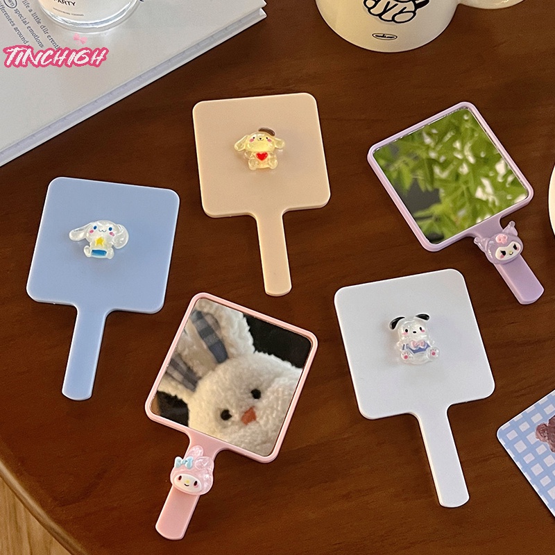 Gương Trang Điểm Cầm Tay Hình Vuông Nhỏ Gọn Họa Tiết Hoạt Hình Dễ Thương Dành Cho Nữ