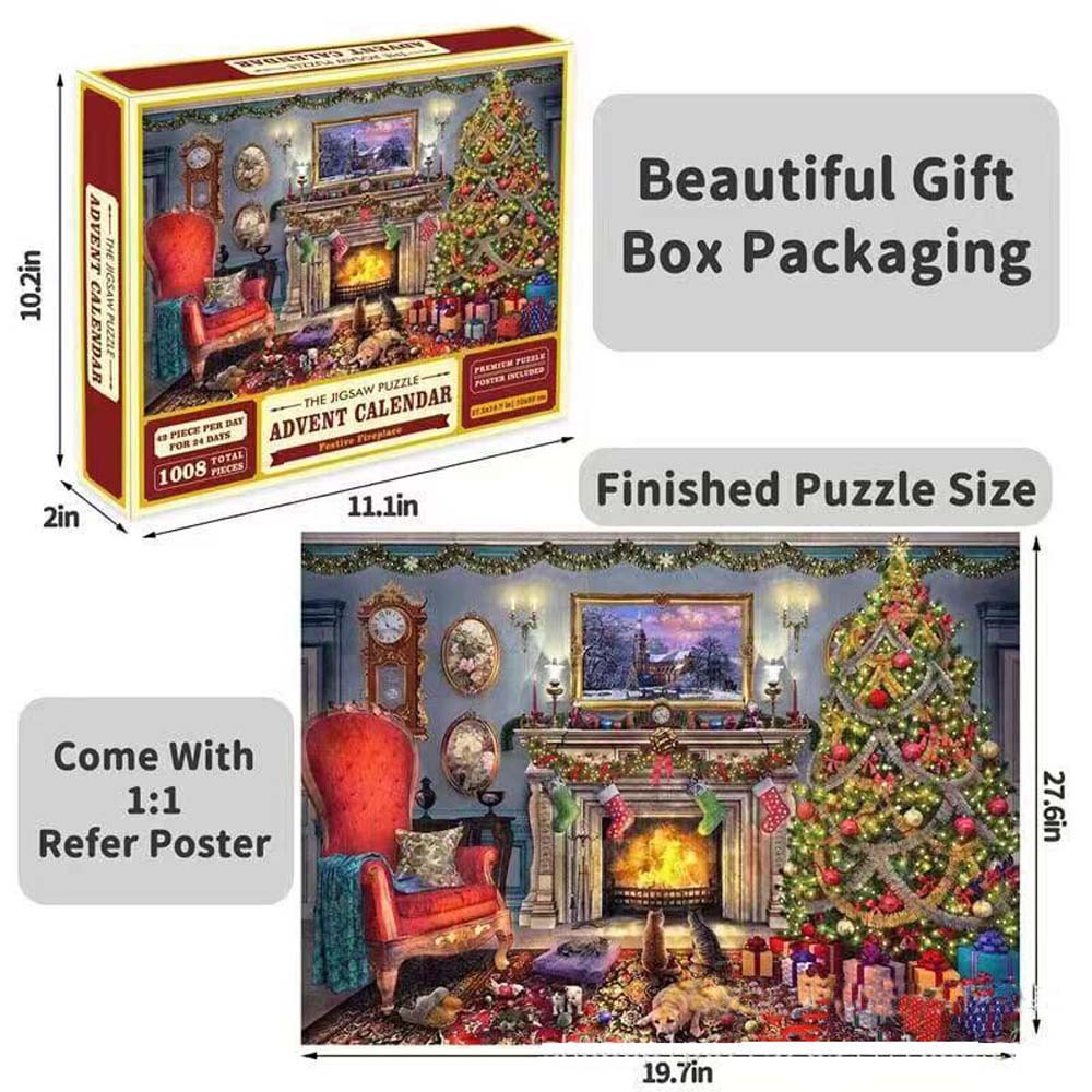 UK Christmas Advent Calendar 2023 Jigsaw Puzzle 24 Boxes Puzzles for Countdown
