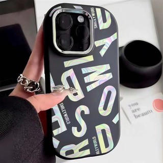 Ốp Điện Thoại Silicon Mềm Họa Tiết Chữ Tiếng Anh Màu laser Cho Iphone 14Pro13 12 xs 15promax