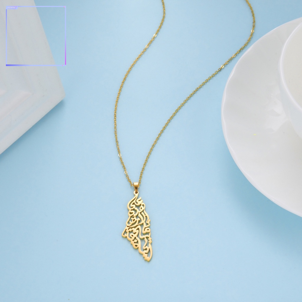 Dây Đai sujianxia sujianxia| Vòng cổ Mặt Hình Bản Đồ palestine Bằng Thép Không Gỉ Phong Cách Đồng Quê Cho Nam Và Nữ perfec