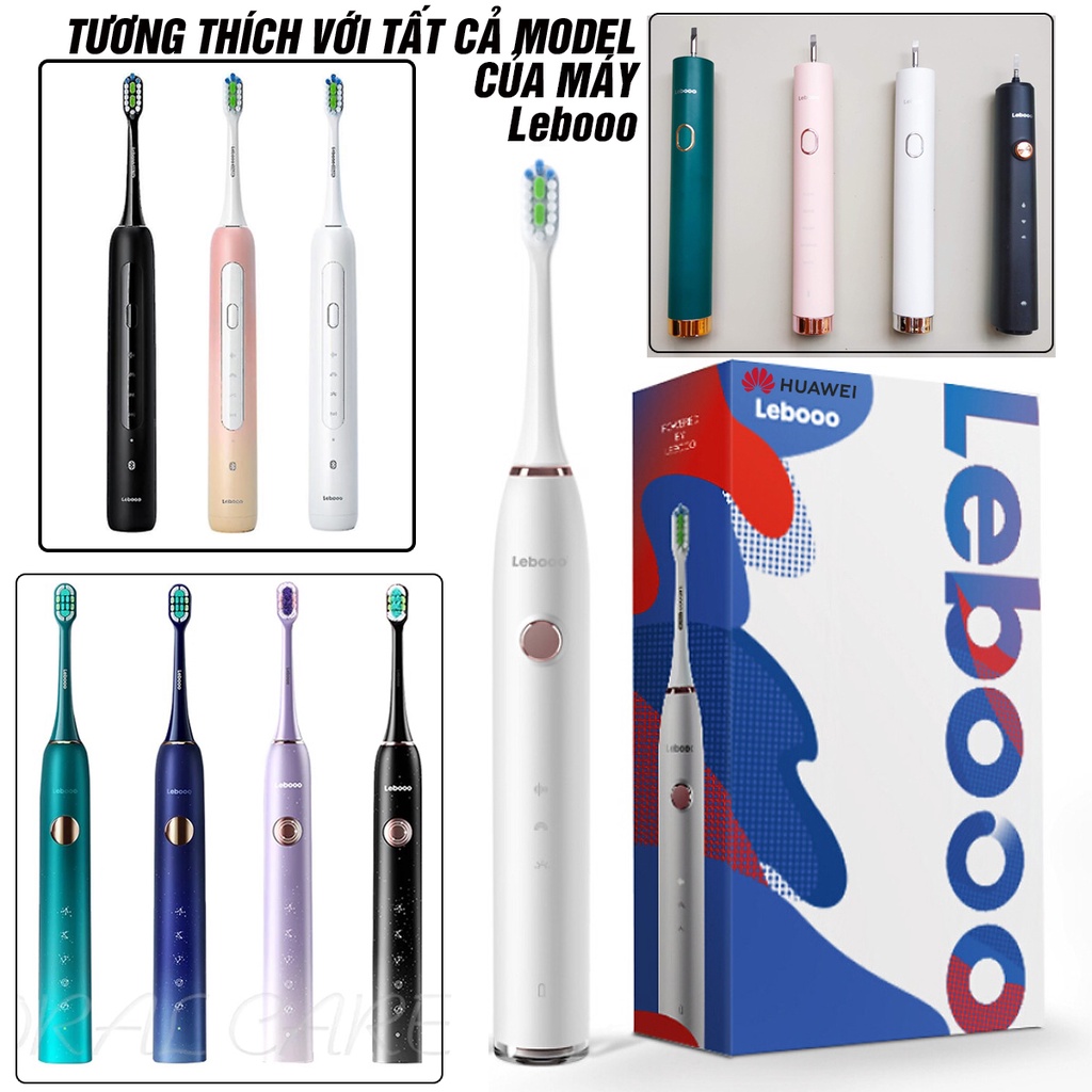 Cho bàn chải đánh răng điện máy Lebooo Huawei set bộ 2 đầu lông mềm Minh House