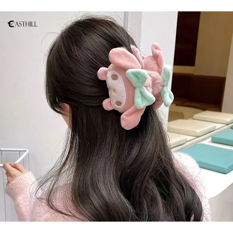 SANRIO Kẹp Tóc Hình Thỏ Hoạt Hình kuromi melody Nhồi Bông Đáng Yêu Cho Bé Gái