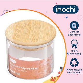 Hũ thuỷ tinh nắp tre Inochi - Nikko 500ml