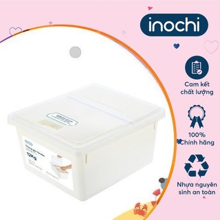 Thùng gạo Inochi - Sendai 12kg Thân Trắng ngọc + Nắp Trong suốt + Gioăng Trắng trong
