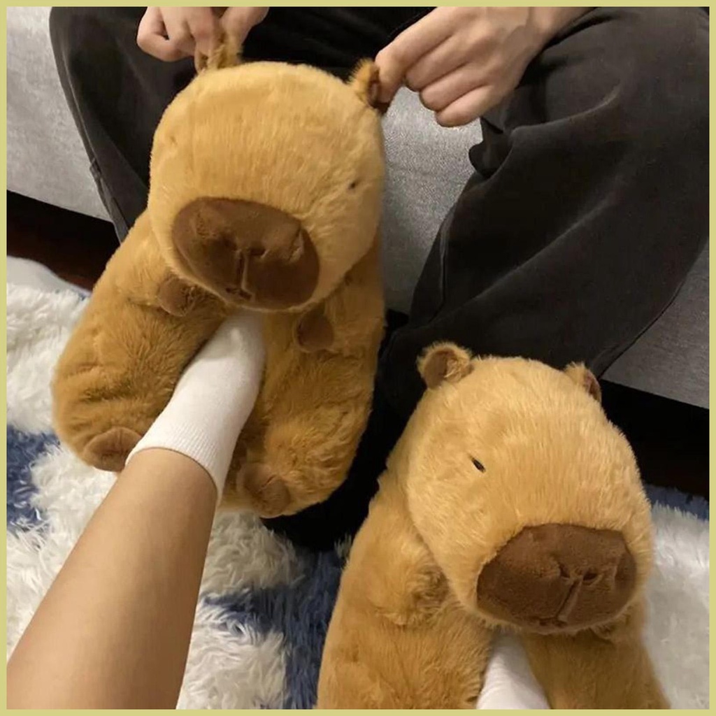 Capybara Dép Bông Dày Dặn Mềm Mại Hình Động Vật Đáng Yêu Cho Nữ aseavn