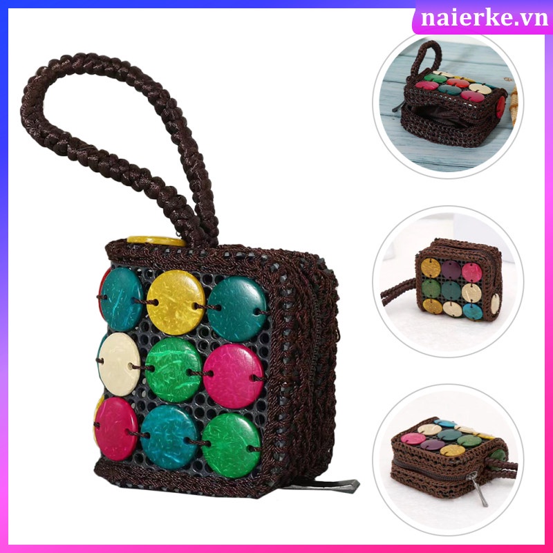 Ví Đựng Tiền Xu / Son Môi Có Khóa Kéo Phong Cách bohemian Cho Nữ