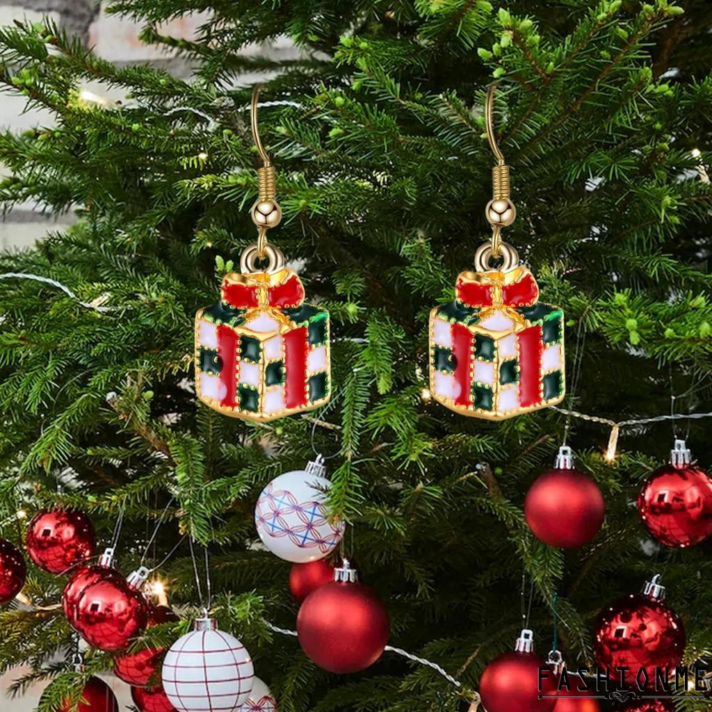 Bông Tai Dáng Dài Họa Tiết Giáng Sinh Thời Trang Cho Nữ