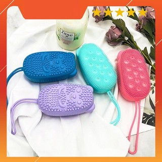 Bông tắm silicon tạo bọt 2 mặt siêu mềm