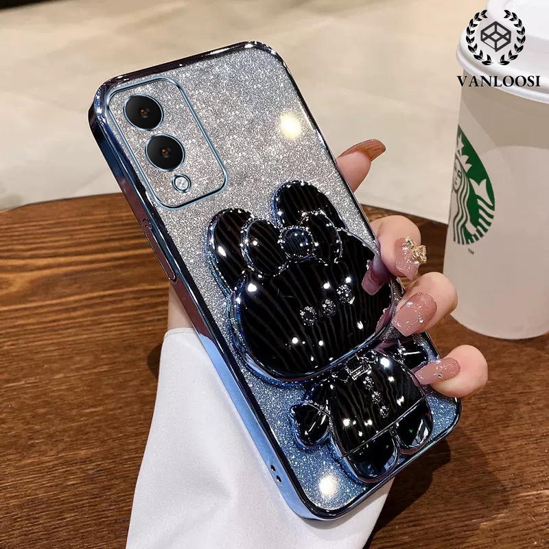 ốp lưng vivo y17s Ốp Điện Thoại Silicon Mềm Mạ Điện Họa Tiết Thỏ Lấp Lánh Chống Rơi Cho vivo y17s