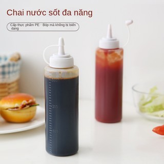 Chai bóp đựng nước sốt có nắp có chia vạch tiện lợi