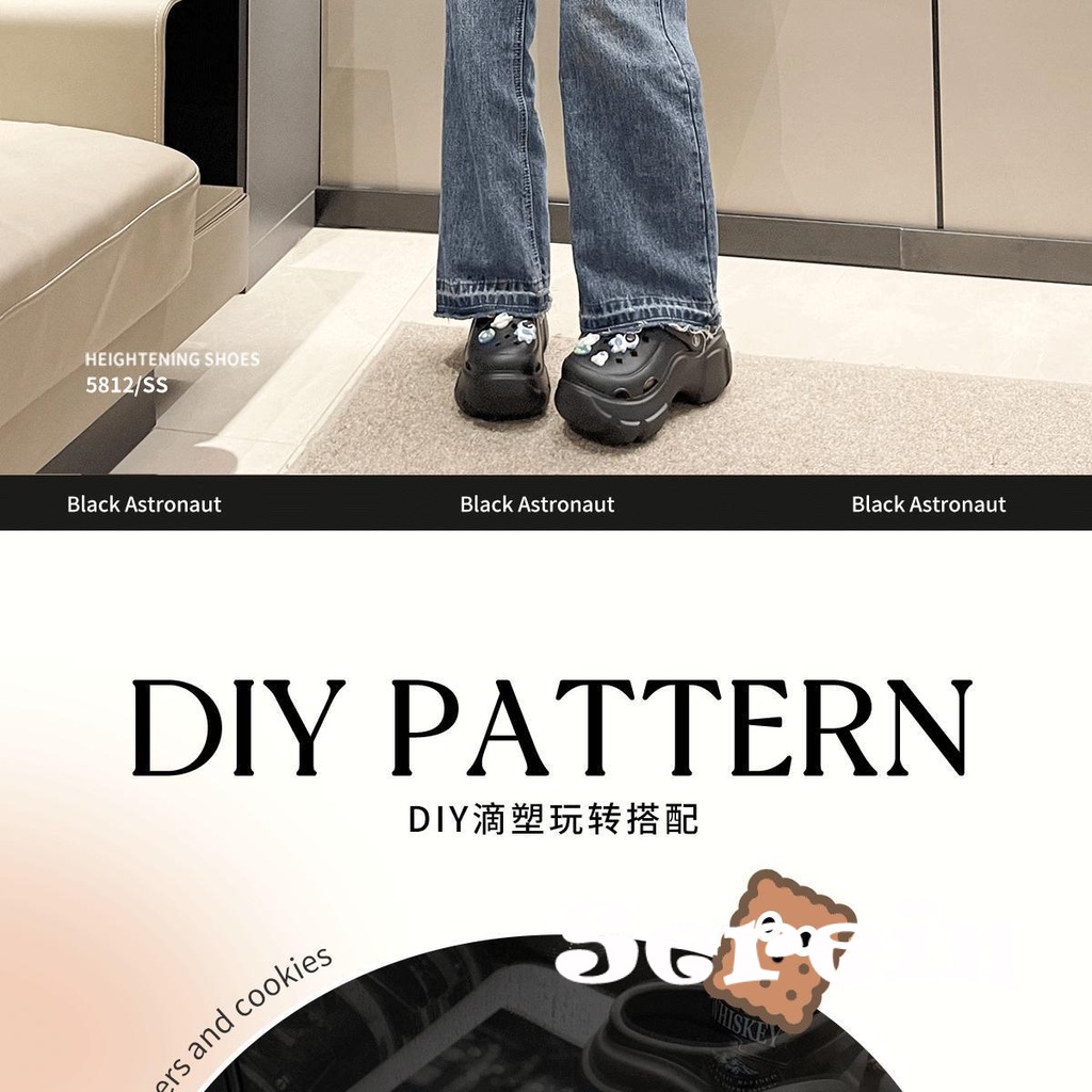 Serein  dép cross đế cao dép nữ dép đi biển Chống Trượt Kiểu dáng độc đáo Thời trang Trẻ trung Đế chống sốc FBT23B08DR 45Z231106