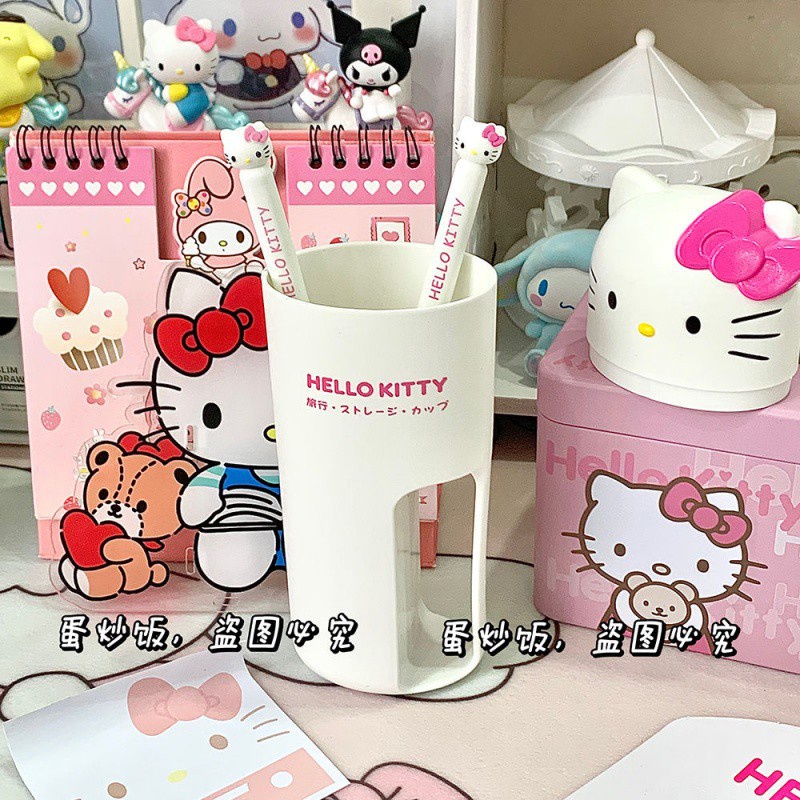 Sanrio Bộ Bàn Chải Đánh Răng Lông Mềm Hình hello kitty