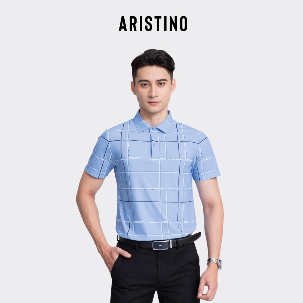 Áo polo có cổ ngắn tay Aristino for Boss phom dáng regular fit, màu Xanh Biển nam tính, thời thượng - 1PS018S3