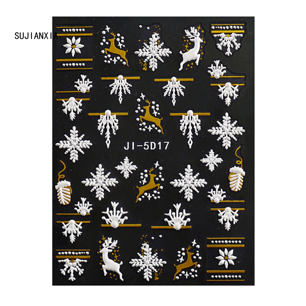 Giày Thể Thao sujianxia sujianxia Năng Động Hợp Thời Trang| Miếng Dán Trang Trí Móng Tay 3d Tự Dính Không Phai Hình Bông Tuyết Giáng Sinh mini Cho Nữ