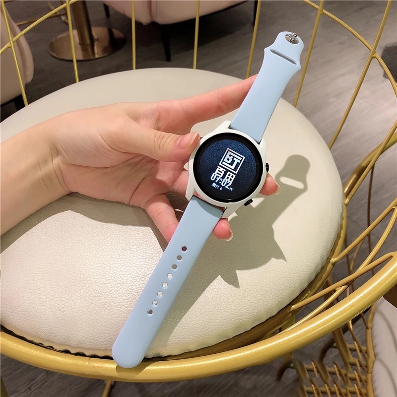 Dây Đeo Đồng Hồ Bằng Silicon Mềm Màu Kẹo 18mm 20mm 22mm Cho samsung huami huawei gt4 41mm 46mm garmin haylou