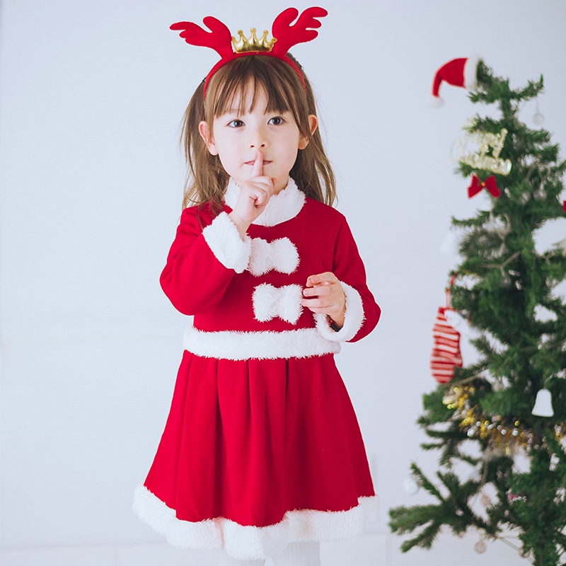 Đầm Ngủ Tay Dài Hóa Trang Ông Già Noel Cho Bé Gái