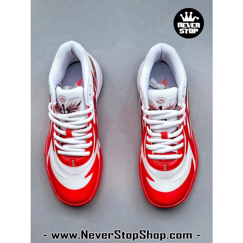 Giày bóng rổ PM MB 02 trắng đỏ mẫu mới, đế rít bám sân chuyên chơi indoor outdoor  | NeverStopShop.com