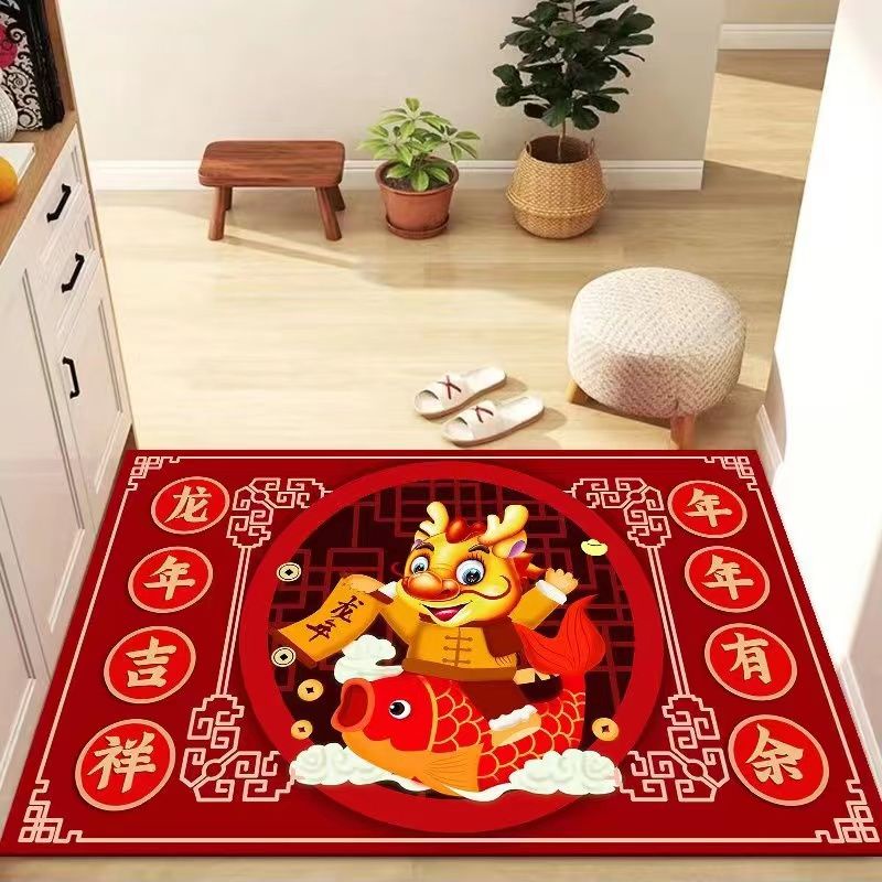 Thảm Chùi Chân Chống Trượt Hình Rồng Năm Mới