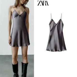Váy họa tiết Satin lụa mỏng phong cách mới của Za dành cho nữ3152261