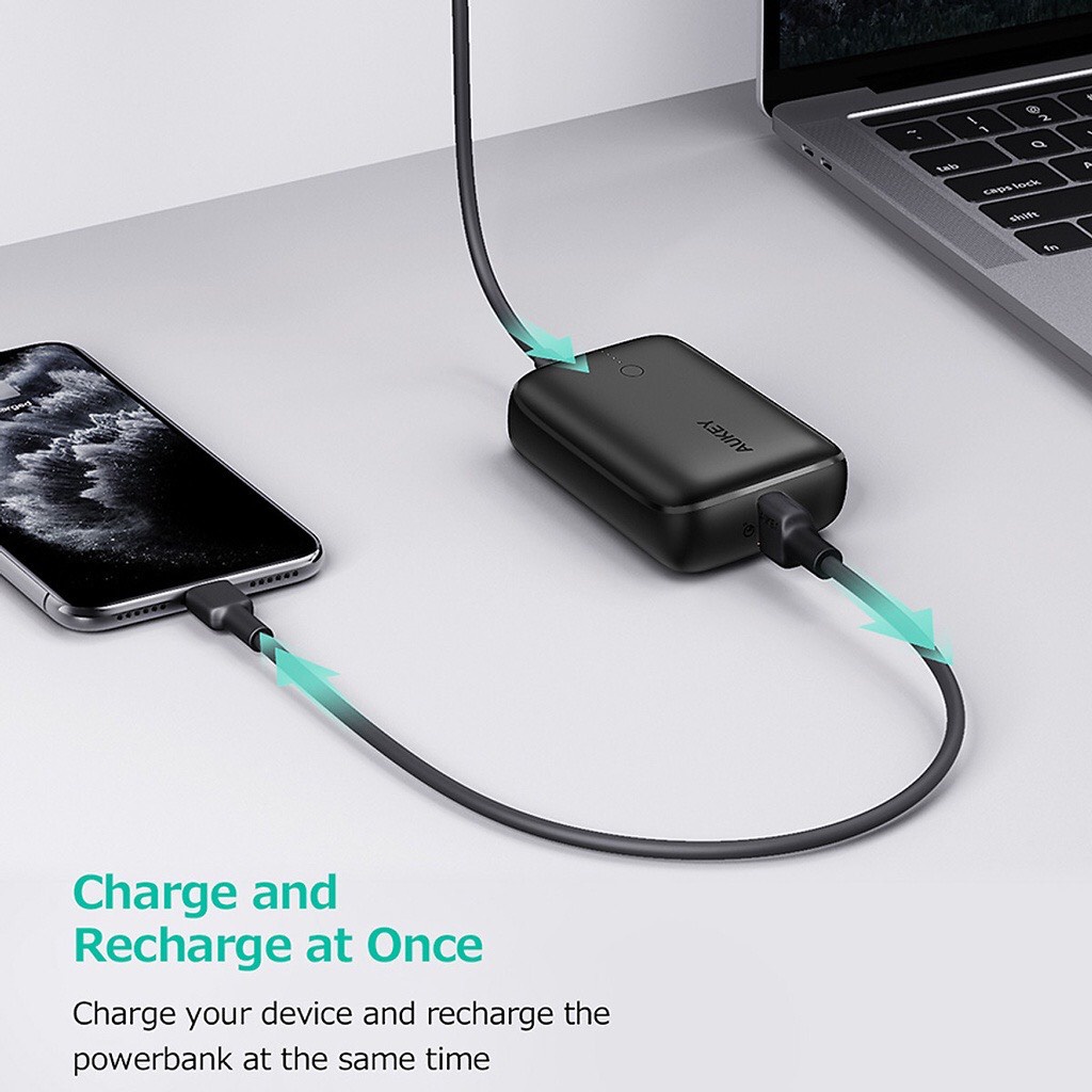 Pin Sạc Dự Phòng AUKEY Basix Mini PB-N83S 10000mAh- Sạc Nhanh Power Delivery 20W và Quick Charge 3.0 18W-Hàng Chính Hãng