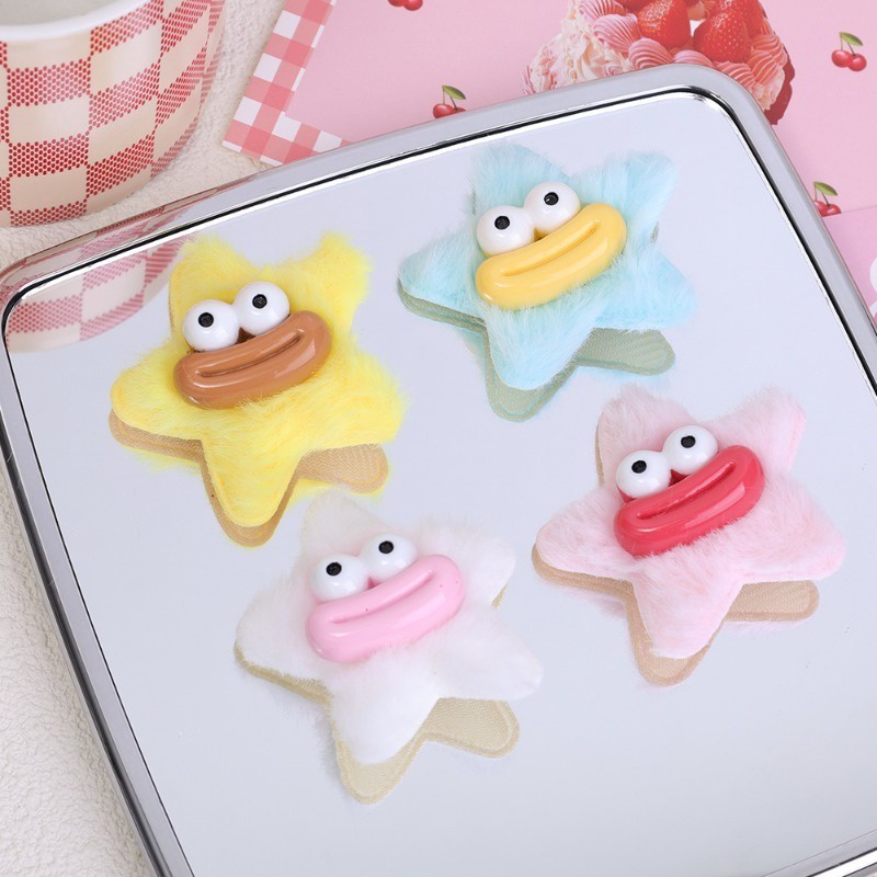 Set 1 / 5 Kẹp Tóc Mỏ Vịt Đính Búp Bê Ngôi Sao Mắt To Dễ Thương Cho Nữ