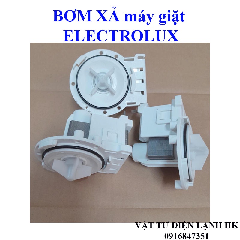 Bơm xả máy giặt ELECTROLUX lồng ngang gài - Pump xả nước MG ELEC cài cửa trước hàng Tốt