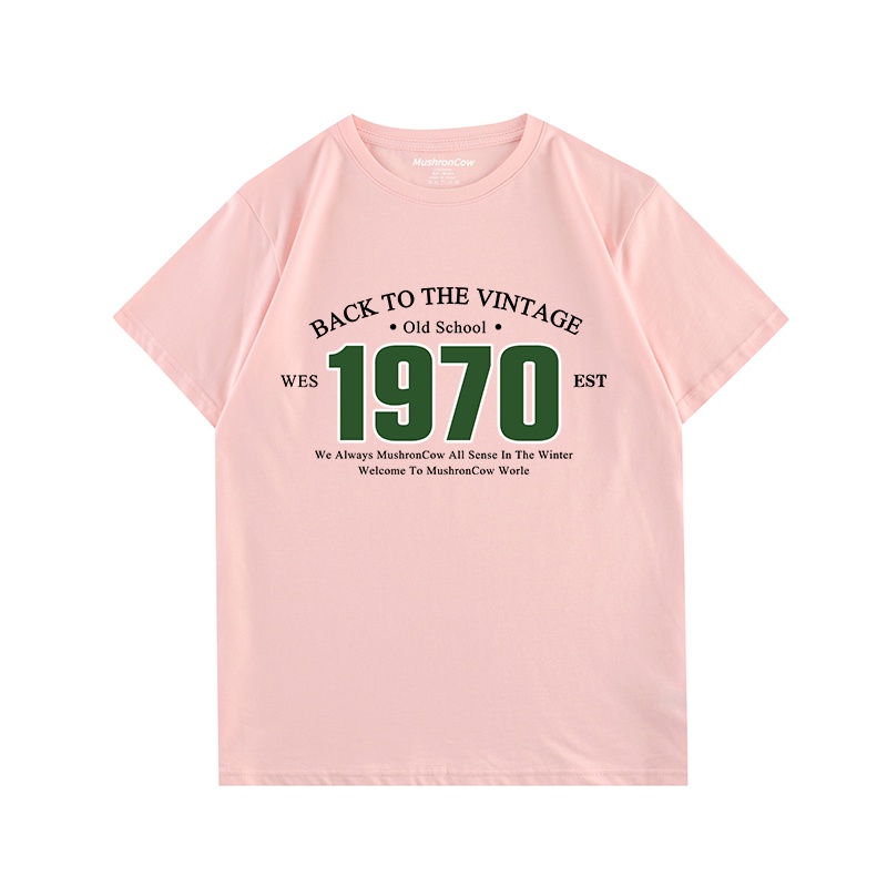 Áo Thun cotton Cổ Tròn Tay Ngắn Dáng Rộng Cơ Bản Dành Cho Nam Nữ