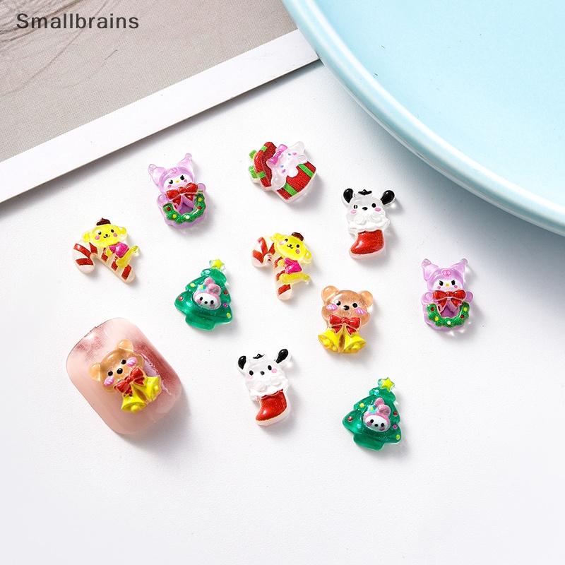 SANRIO Set 10 Phụ Kiện Trang Trí Móng Tay Chủ Đề Giáng Sinh Dễ Thương