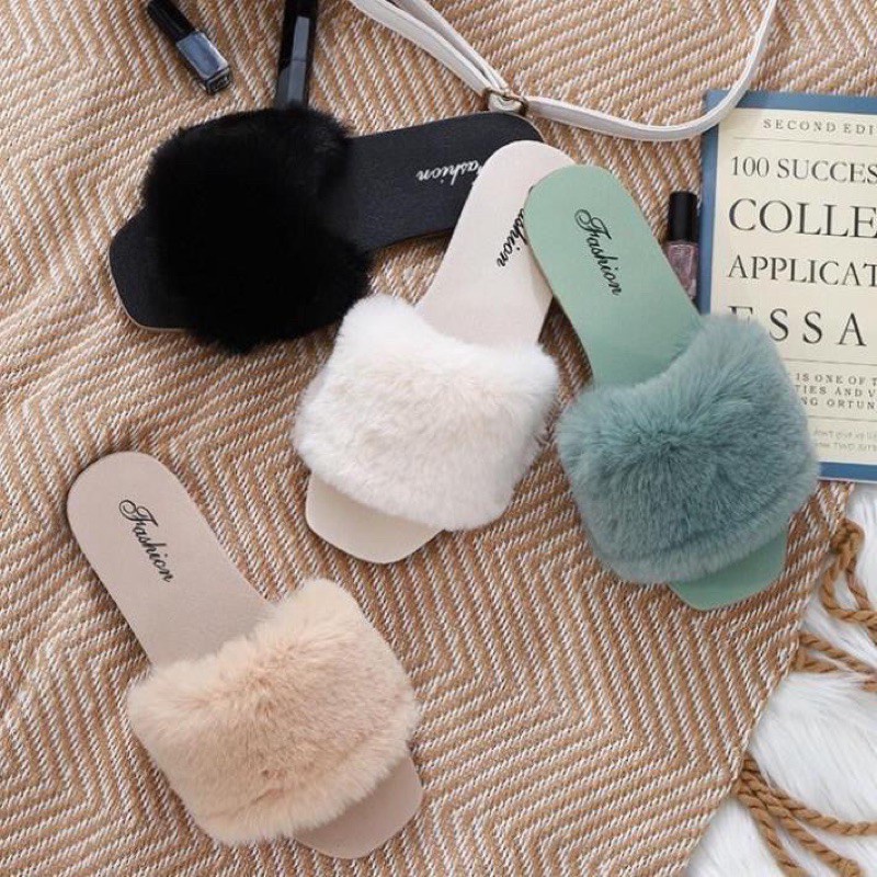 Dễ Thương Dép Lông Siêu Mềm Mại Xinh Xắn