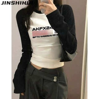 JINSHIHUI áo phông áo thun nữ croptop baby tee Hàn Phong Stylish Xu hướng phổ biến WMY23B04EF 46Z231112