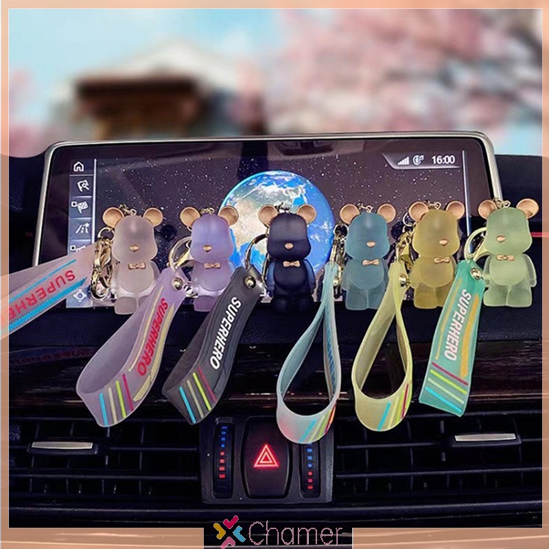 Móc Chìa Khóa / Điện Thoại Đính Pha Lê Hình Gấu Dễ Thương Thích Hợp Làm Quà Tặng Cho Nữ / Xe Hơi / Điện Thoại