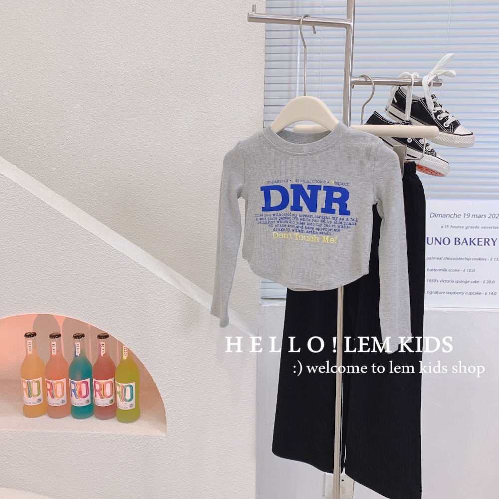 Áo Thun Tay Dài Phong Cách Hàn Quốc Cho Bé Gái 1-9 Tuổi