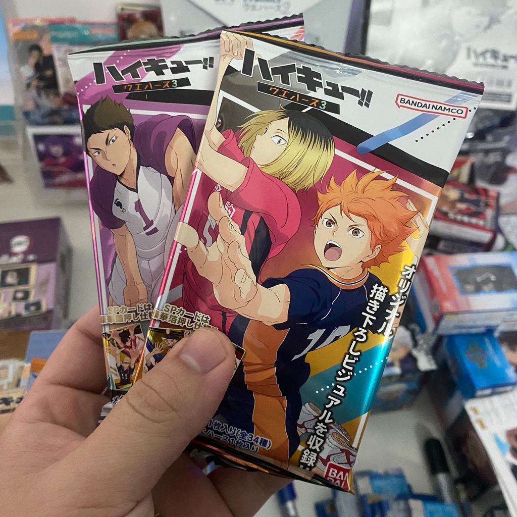 Pack thẻ nhân phẩm bánh xốp Haikyuu! wafer chính hãng - Wafer card Haikyu